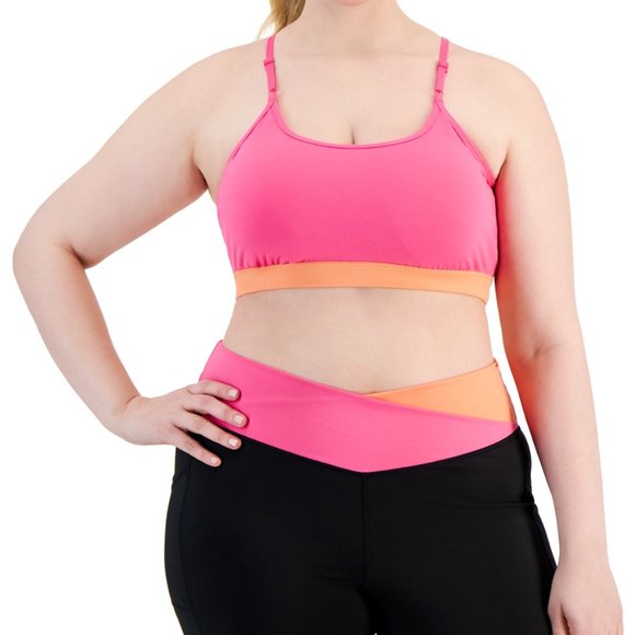 NWT Ideology Women's Low Impact Printed Sports Bra Plus Size 1X-3X $60 A495 - Picture 1 of 1